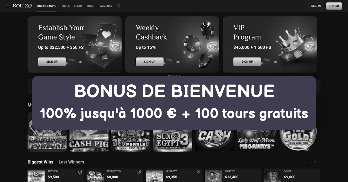 RollXO Casino welcome bonus