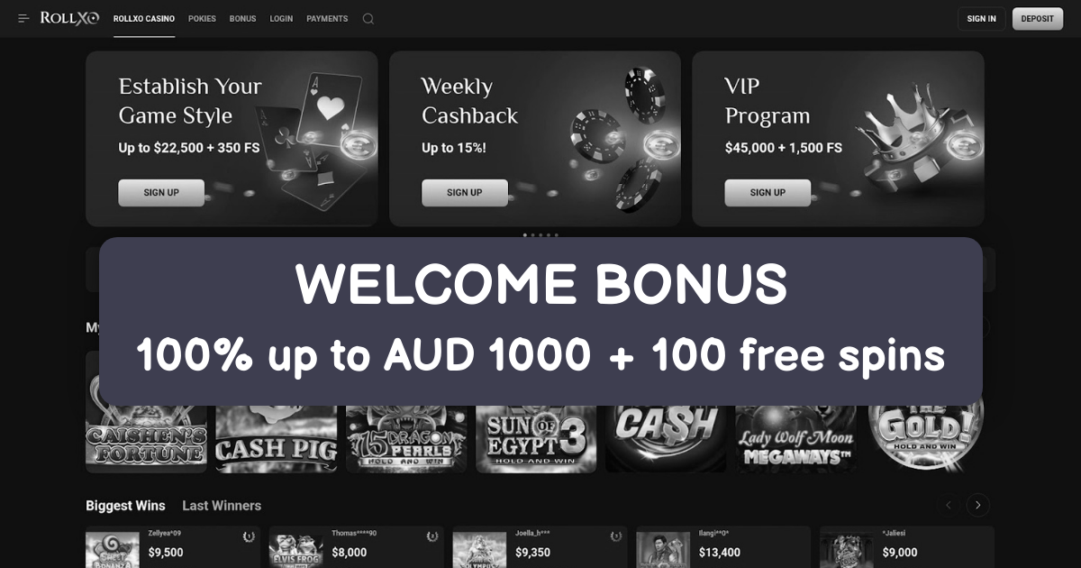 RollXO Casino welcome bonus