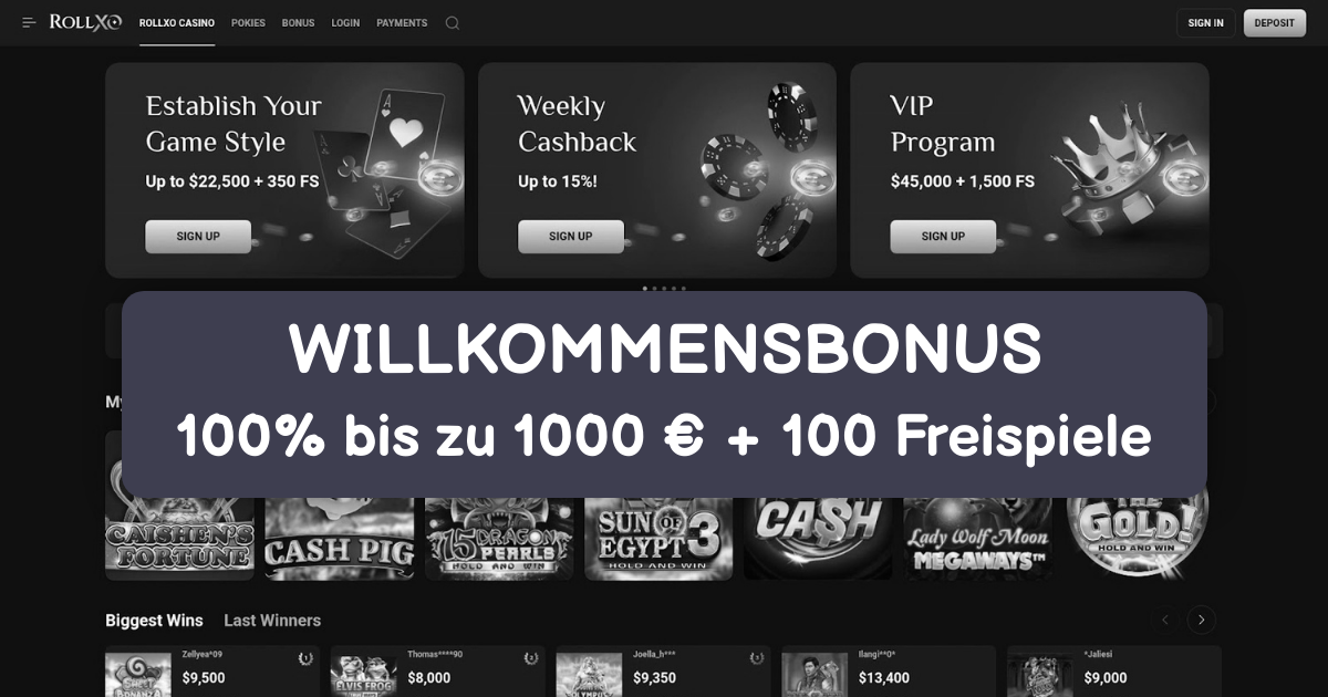 RollXO Casino welcome bonus